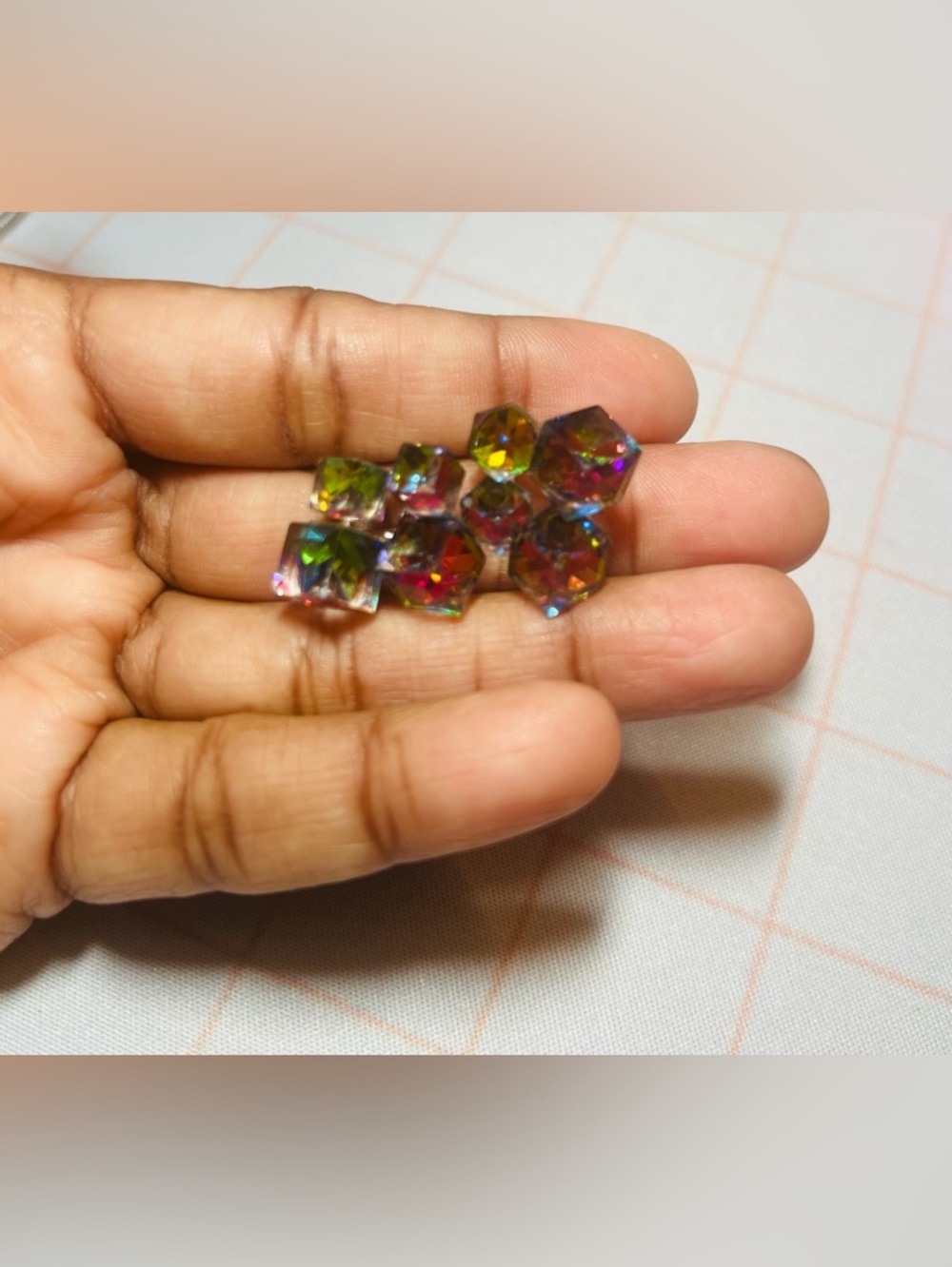 Iridescent Crystal Cluster Stud Earrings - size (Medium)